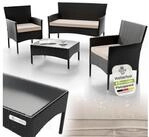 Juskys Gartenlounge-Set Fort Myers, wetterfeste Polyrattan Sitzgruppe f&uuml;r 4...