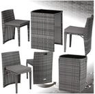 tectake Sitzgruppe Aluminium Rattanset mit Sicherheitsglasplatte, kein Aufbau,