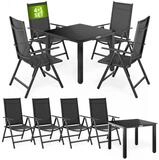 Casaria Garten-Essgruppe Bern, (5-tlg), Aluminium 5mm Sicherheitsglas St&uuml;hle