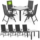 Casaria Garten-Essgruppe Bern, (5-tlg), Aluminium 5mm Sicherheitsglas St&uuml;hle
