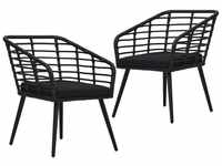 vidaXL Garden Chair Black Resin (Set of 2)