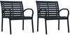vidaXL Garden Chair Steel WPC Black (2 Pieces)