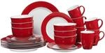 Geschirr-Set RITZENHOFF & BREKER "Kombiservice Doppio 24er Set", rot, 24, Porzellan,