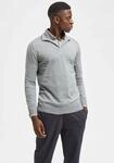 Troyer SELECTED "SLHBERG HALF ZIP CARDIGAN NOOS", Herren, Gr. L, grau (medium grau