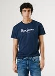 Rundhalsshirt PEPE JEANS "EGGO", Herren, Gr. M (50), blau (marine), Jersey,