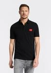 Poloshirt HUGO "Dereso", Herren, Gr. XL, schwarz (schwarz001), Jersey, Obermaterial: