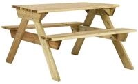 vidaXL Gartentisch 110 x 123 x 73 cm Picknicktisch mit B&auml;nken 110x123x73 cm