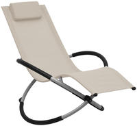 vidaXL Gartenliege Kinder-Sonnenliege Stahl Creme, 1 St.