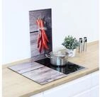 HI Besteck-Set Herdabdeckplatten Herd Kochfeld Abdeckungen Glas 52x30cm 2tlg...