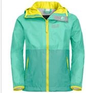 Jack Wolfskin Regenjacke Rainy (wind- und wasserdicht) teal/mint Kinder