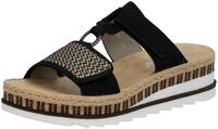 Pantolette RIEKER, Damen, Gr. 36, schwarz, Nubuklederimitat, Schuhe Pantolette,