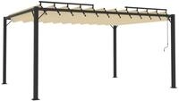 vidaXL Partyzelt Pergola mit Lamellendach 3x4 m Creme Stoff und Aluminium