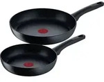 Tefal Pfannen-Set Black Stone, Aluminium (Set, 2-tlg., 1x Bratpfanne &Oslash; 24 cm,...