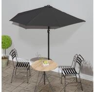 vidaXL Ampelschirm, Balkon-Sonnenschirm Alu-Mast Schwarz 270x144x222cm Halbrund