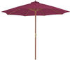 vidaXL Balkonsichtschutz Sonnenschirm mit Holz-Mast 300 cm Bordeauxrot