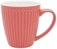 Greengate Becher Alice Becher mit Henkel coral 0,4 l, Steingut
