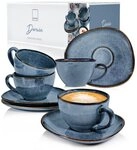 S&Auml;NGER Kaffeeservice Darwin Kaffeetassen Set (8-tlg), 4 Personen, Steingut,