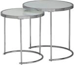 Wohnling Beistelltisch WL5.986 2tlg Rund Wohnzimmertisch Wei&szlig; Glas Couchtisch...