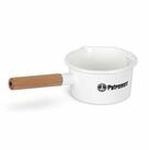 Petromax Feuerstelle Petromax Emaille Stieltopf wei&szlig; 1 Liter mit Holzgriff f&uuml;r