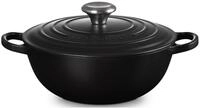 LE CREUSET Br&auml;ter Br&auml;ter La Marmite Signature rund schwarz matt 24cm, Emailliertes