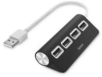 Hama USB-Hub mit 4 USB-A Ports, USB-A Stecker, 480 Mbit/s, 15 cm Kabell&auml;nge