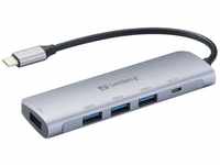 Sandberg Tablet-Dockingstation USB-C to 4x USB 3.0 Hub - Dockingstation - silber