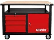 KS Tools Werkbank KS TOOLS Fahrbare Werkbank mit 3 Schubladen und 1 T&uuml;r - 865.0101