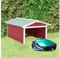 vidaXL M&auml;hroboter-Garage, Roboter-Rasenm&auml;her Garage 72x87x50 cm Rot Wei&szlig;