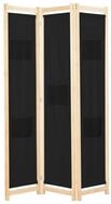vidaXL Raumteiler 3-teiliger Raumteiler Schwarz 120 x 170 x 4 cm Stoff, 3-tlg.