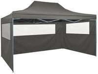 vidaXL Pavillon NA Pop-Up Profi Partyzelt Gartenzelt 3 Seitenw&auml;nden 3x4m Stahl