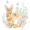 HOME FASHION Papierserviette 20 Servietten Rosi Rabbit - Hase an dezenten Blumen