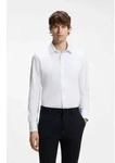 BOSS Businesshemd HANK Kentkragen, Slim Fit, Baumwoll-Mix mit...
