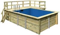 Karibu Rechteckpool Holzpool Roma B, BxLxH: 353x400x124 cm,...