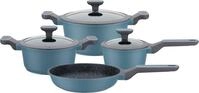 GSW Topf-Set Blue Granit, Aluminiumguss (Set, 7-tlg., Kochtopf 20/24 cm, 1
