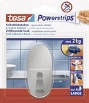 tesa Klebehaken tesa Powerstrips Haken Large oval, Edelstahl