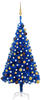 vidaXL Künstlicher Weihnachtsbaum mit LEDs & Kugeln blau 120 cm (3077507)