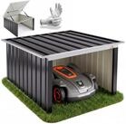 Gardebruk M&auml;hroboter-Garage, Pultdach Metall 86x100x63cm 4x Erdanker Carport...