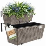 Casaria Blumenkasten, 2er Set 11 Liter Montagehalterung indoor outdoor