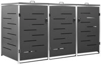 vidaXL M&uuml;lltonnenbox, M&uuml;lltonnenverkleidung f&uuml;r 3 Tonnen 207x77,5x115 cm...