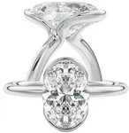 Jumpeak Diamantring 1ct/2ct/3ct Ring mit ovalem Diamanten,Damenring aus 585er