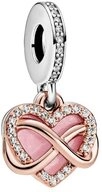 Pandora Charm-Einh&auml;nger ROSE-788878C01, Herz, Zirkonia, Unendlichkeit, Rosa
