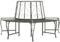 vidaXL Gartenbank Baumbank Halbrund 160 cm Stahl (1-St)