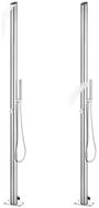 vidaXL Gartendusche, Bodendusche mit Grauer Bodenplatte 225 cm Edelstahl