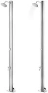 vidaXL Gartendusche, Bodendusche mit Grauer Bodenplatte 220 cm Edelstahl