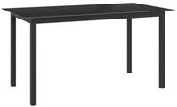 vidaXL Gartentisch Gartentisch Schwarz 150x90x74 cm Aluminium und Glas (1-St)