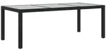 vidaXL Gartentisch, Outdoor Tisch Schwarz 190x90x75 cm Geh&auml;rtetes Glas Poly...