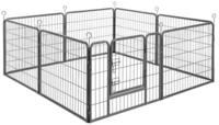FEANDREA Freigehege DIY-Laufstall, mit 8 Gitterplatten, 2 L-f&ouml;rmigen Riegeln,
