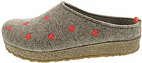 Haflinger Grizzly Cuoricino Filzclog aus reinem Wollfilz Unisex Herzmotiv Hausschuh