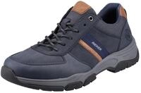 Sneaker RIEKER, Herren, Gr. 42, bunt (dunkelblau, braun), Lederimitat, Schuhe