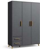 Rauch Dreht&uuml;renschrank &raquo;Shinjo&laquo; - 140x53x203cm - grau - Holz / Holz